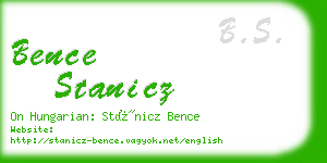 bence stanicz business card